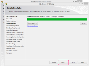SQL 2012 or SQL 2014 installation step 10