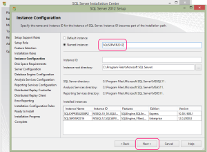 SQL 2012 or SQL 2014 installation step 11