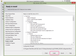 SQL 2012 or SQL 2014 installation step 21
